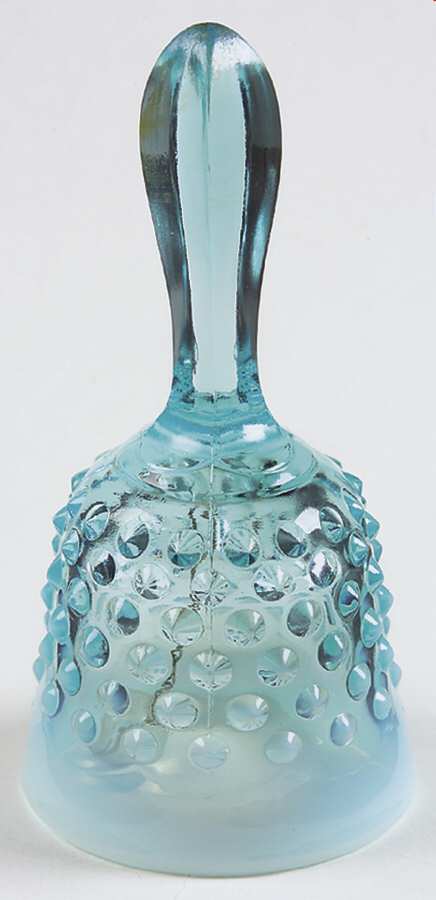 Hobnail Blue (Opalescent) 6" Bell by Fenton-1