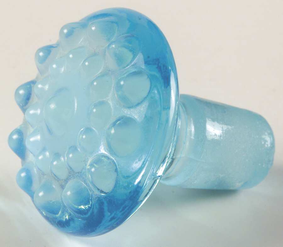 Hobnail Blue (Opalescent) Stopper for Round Perfume Bottle by Fenton-1