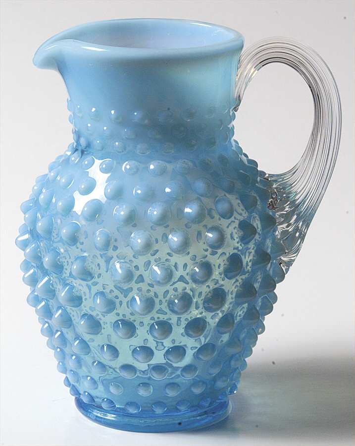 Hobnail Blue (Opalescent) 12 Oz Open Syrup by Fenton-1