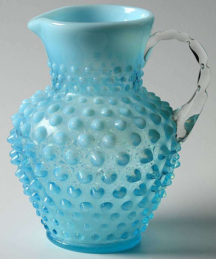 Hobnail Blue (Opalescent) 12 Oz Open Syrup by Fenton-1