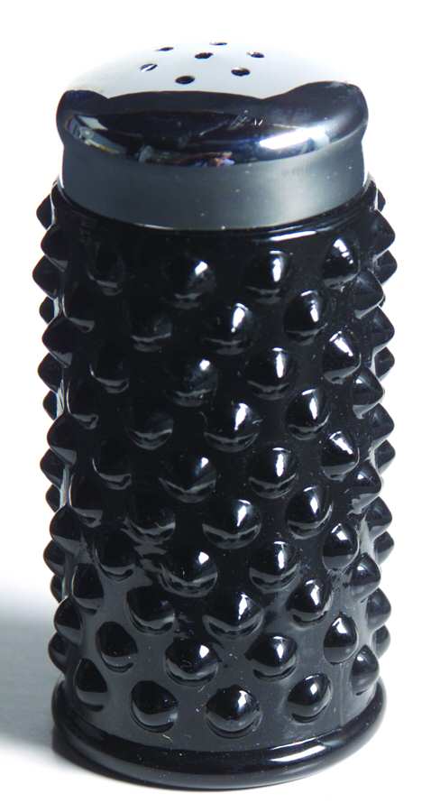 Hobnail Black Shaker with Metal Lid by Fenton-1