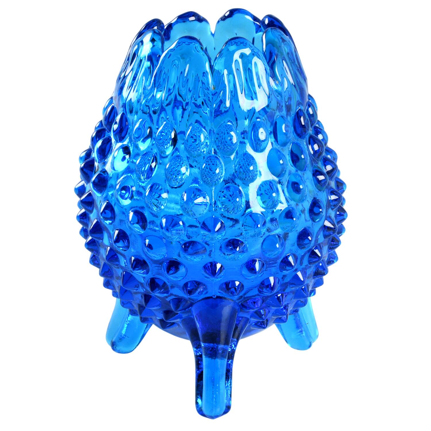 Hobnail Blue (Colonial Blue) 5" 3-Toed Vase by Fenton-1