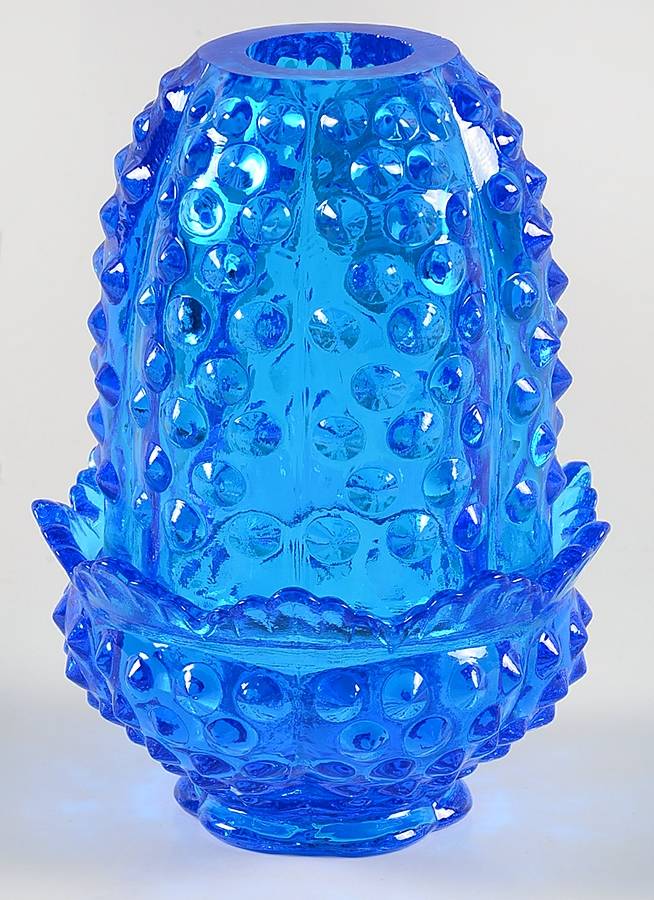 Hobnail Blue (Colonial Blue) (2 Piece) Fairy Lamp by Fenton-1