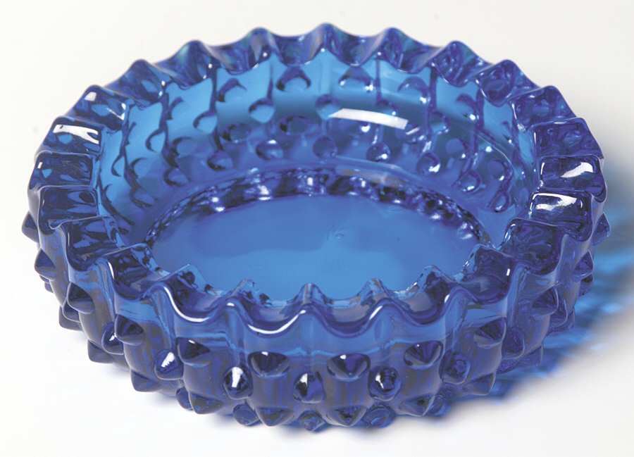 Hobnail Blue (Colonial Blue) 6" Round Ashtray by Fenton-1