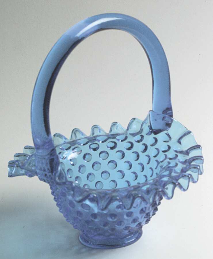 Hobnail Blue (Colonial Blue) #389/3837 Hobnail 7" Basket by Fenton-1