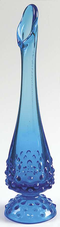 Hobnail Blue (Colonial Blue) #3756 7" To 11" Swung Bud Vase by Fenton-1
