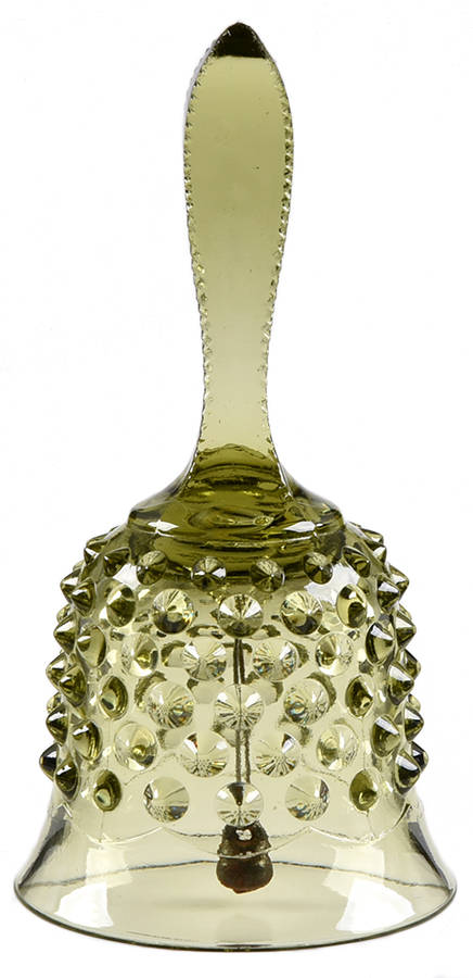 Hobnail Green (Colonial Green) 6" Bell by Fenton-1