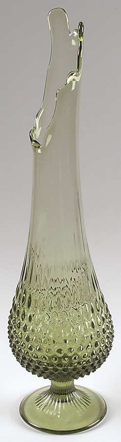 Hobnail Green (Colonial Green) #3652 17" To 25" Swung Vase by Fenton-1