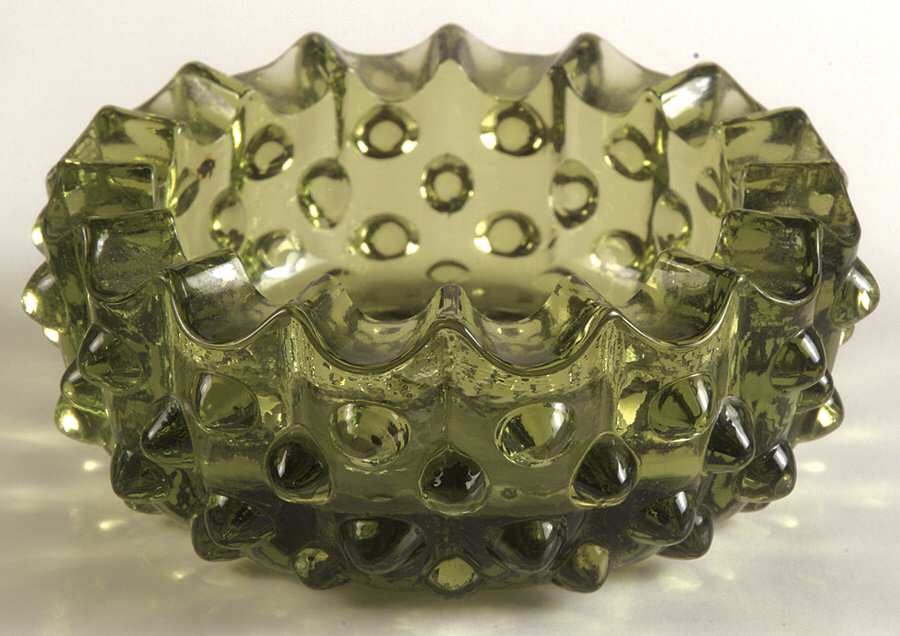 Hobnail Green (Colonial Green) 3" Round Ashtray by Fenton-1