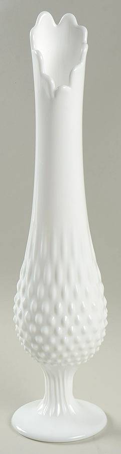 Hobnail Milk Glass 13"-16" Medium Swung Vase by Fenton-1