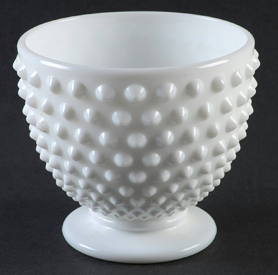 Hobnail Milk Glass Small Candy Jar No Lid by Fenton-1