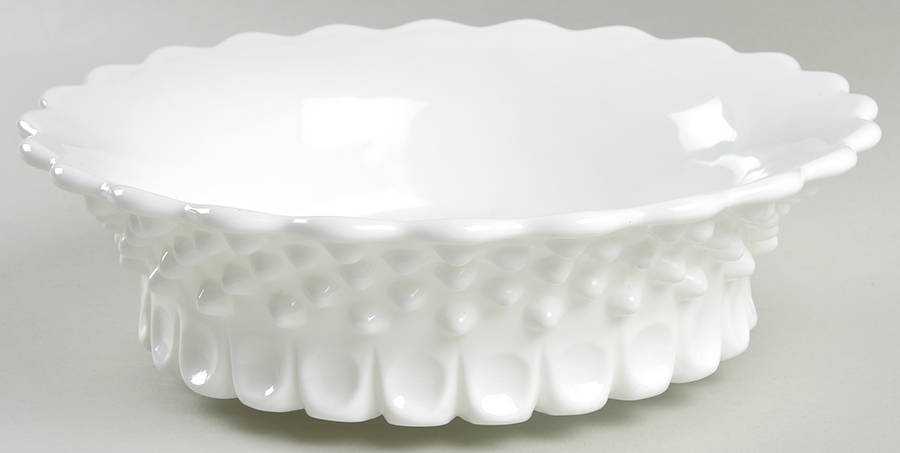 Hobnail Milk Glass 9" Round Bowl by Fenton-1