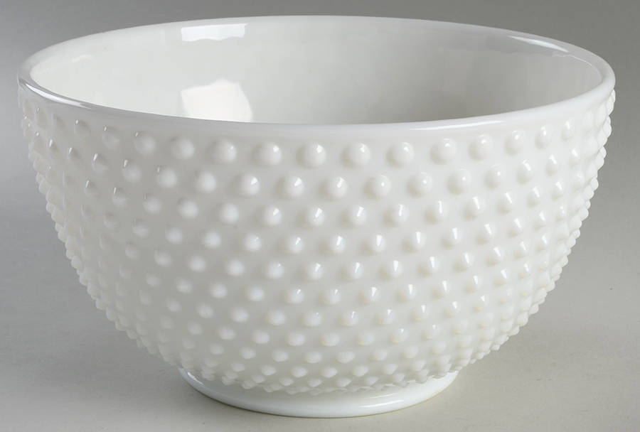 Hobnail Milk Glass #389 Handled Punch Bowl (Cup Shape) by Fenton-1
