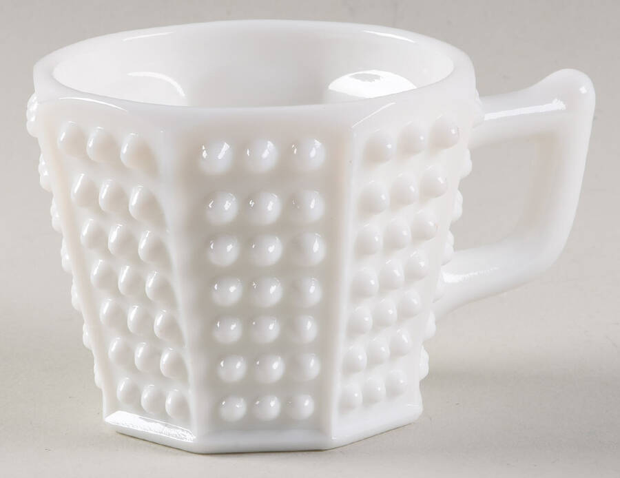 Hobnail Milk Glass #3840 Octagonal Punch Cup by Fenton-1