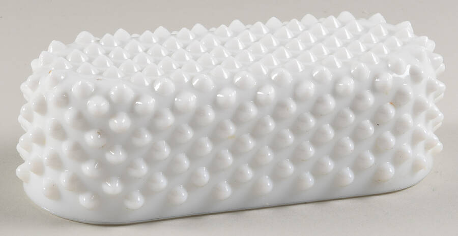 Hobnail Milk Glass Lid for 1/4 Pound Butter by Fenton-1