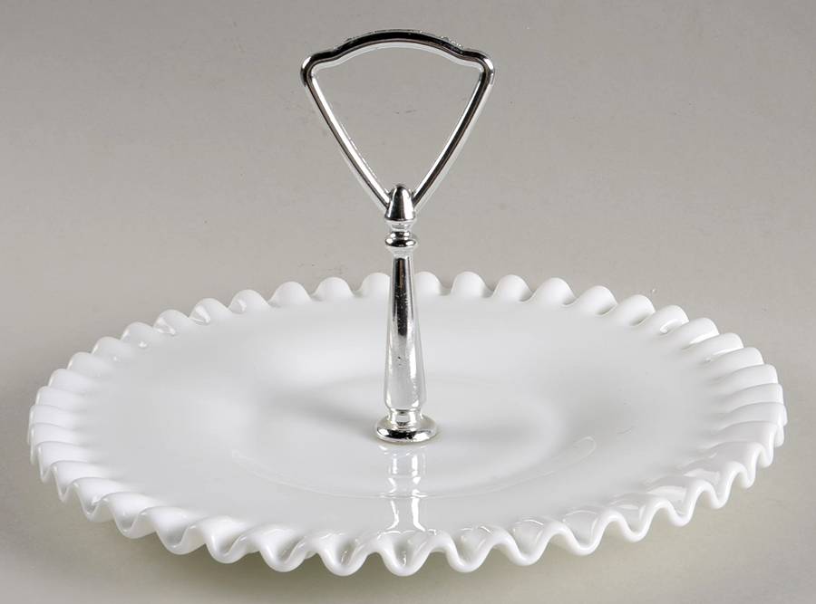 Hobnail Milk Glass Tidbit by Fenton-1