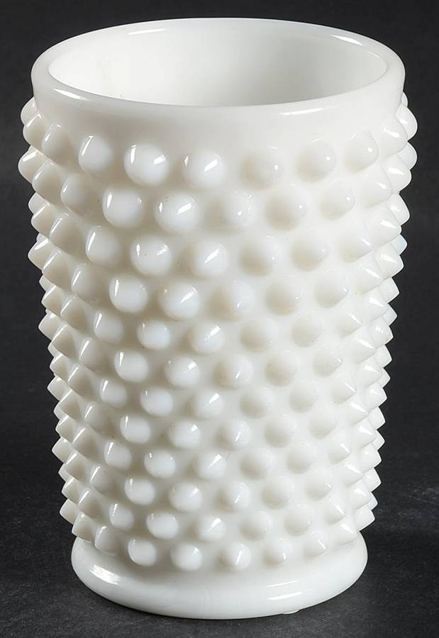 Hobnail Milk Glass 9 Oz Flat Tumbler by Fenton-1