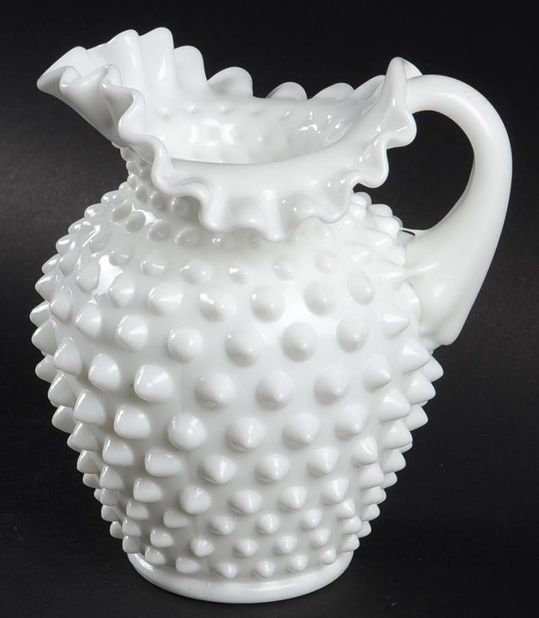 Hobnail Milk Glass 12 Oz Pitcher by Fenton-1
