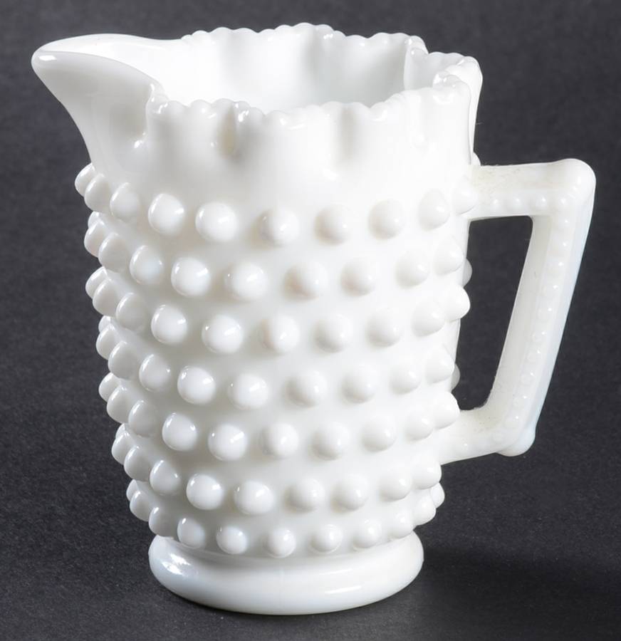 Hobnail Milk Glass Creamer-Mini by Fenton-1
