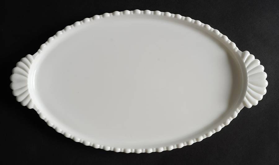 Hobnail Milk Glass Oval Vanity Tray by Fenton-1