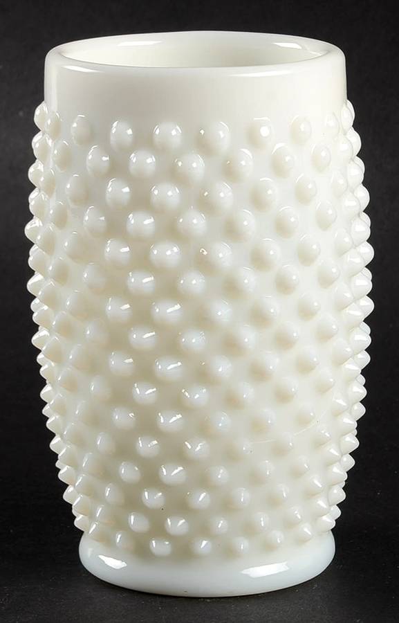 Hobnail Milk Glass 12 Oz Barrel Shape Flat Tumber by Fenton-1