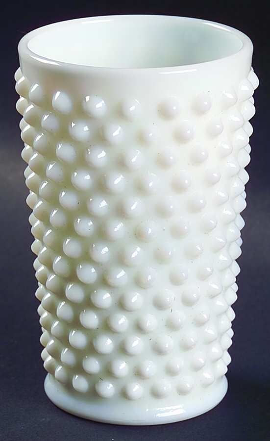 Hobnail Milk Glass 9 Oz Flat Tumbler by Fenton-1