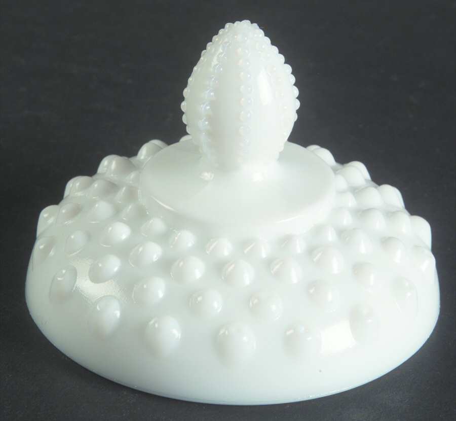 Hobnail Milk Glass Lid for Sugar Bowl by Fenton-1