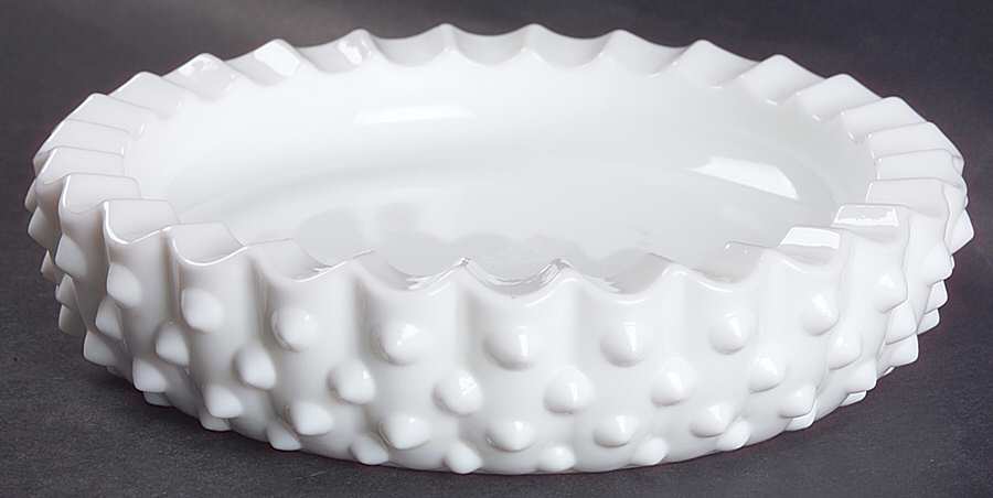 Hobnail Milk Glass 6" Round Ashtray by Fenton-1