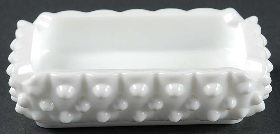 Hobnail Milk Glass 4" Rectangular Ashtray by Fenton-1