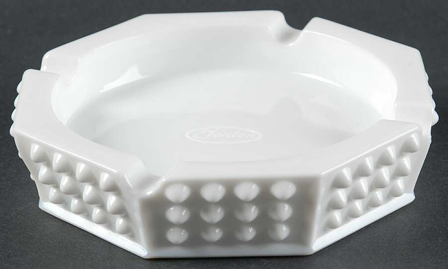 Hobnail Milk Glass Medium Octagonal Ashtray by Fenton-1