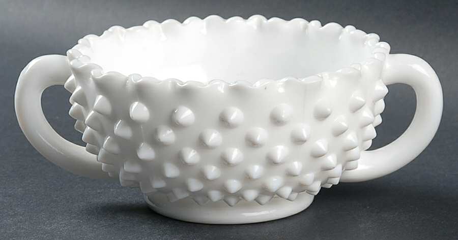 Hobnail Milk Glass Nut Bowl by Fenton-1