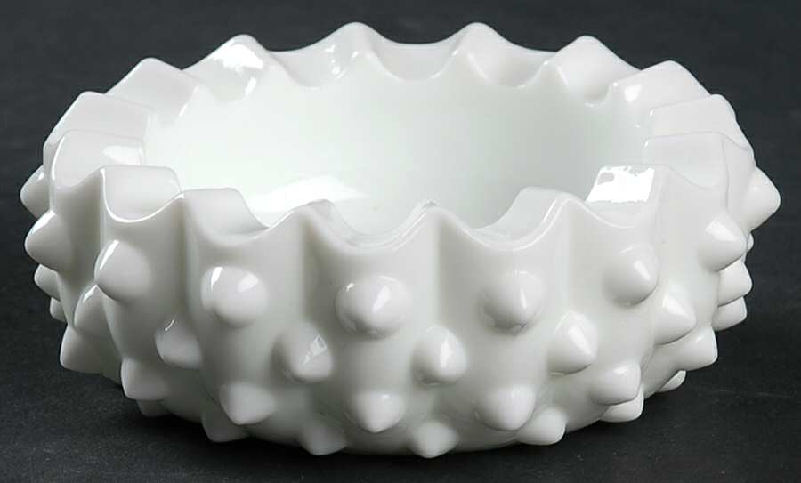 Hobnail Milk Glass 3" Round Ashtray by Fenton-1