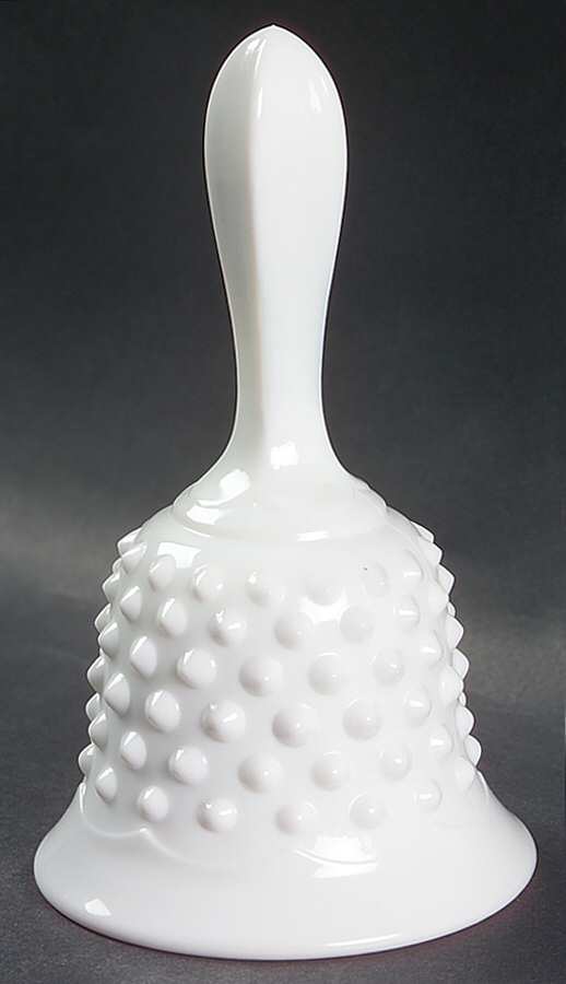 Hobnail Milk Glass 6" Bell by Fenton-1