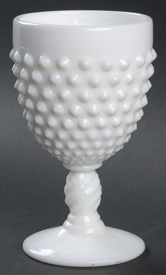 Hobnail Milk Glass Water Goblet by Fenton-1
