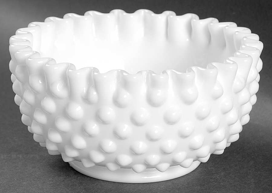 Hobnail Milk Glass Cereal Bowl by Fenton-1