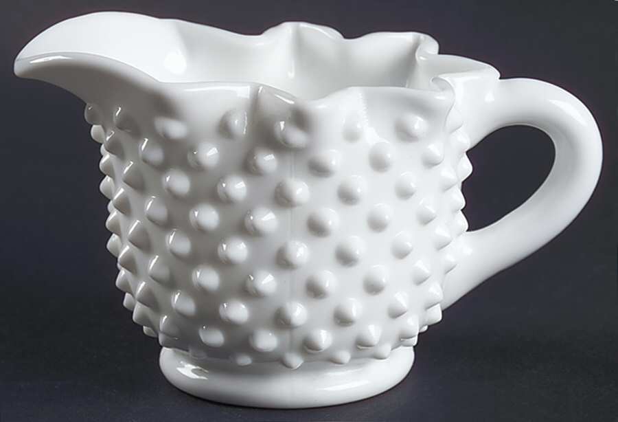 Hobnail Milk Glass Star Shape Creamer, Half Star by Fenton-1