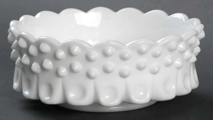 Hobnail Milk Glass Bon Bon by Fenton-1