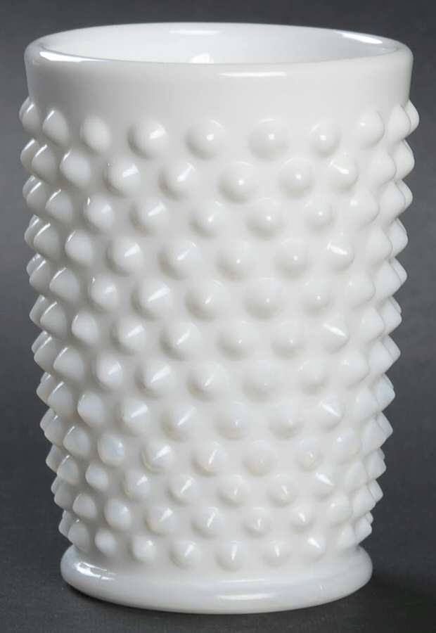 Hobnail Milk Glass 5 Oz Flat Tumbler by Fenton-1