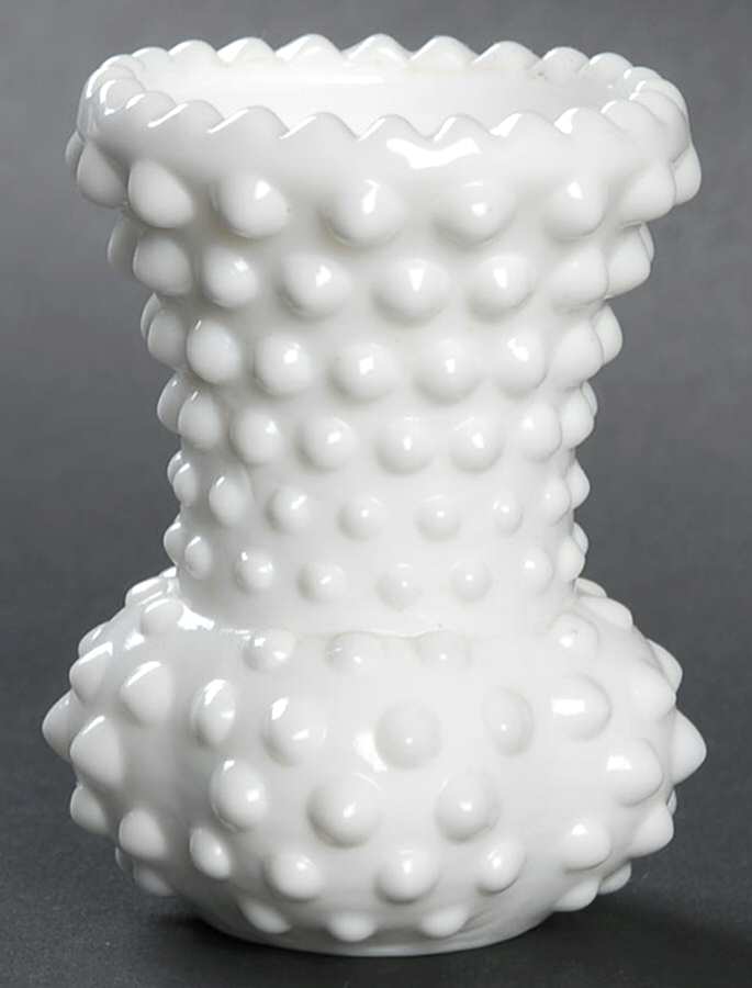 Hobnail Milk Glass Toothpick/Candleholder by Fenton-1