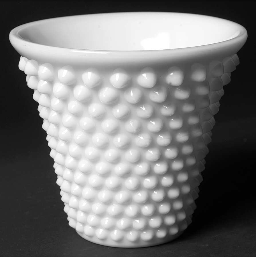 Hobnail Milk Glass 6" Jardiniere by Fenton-1