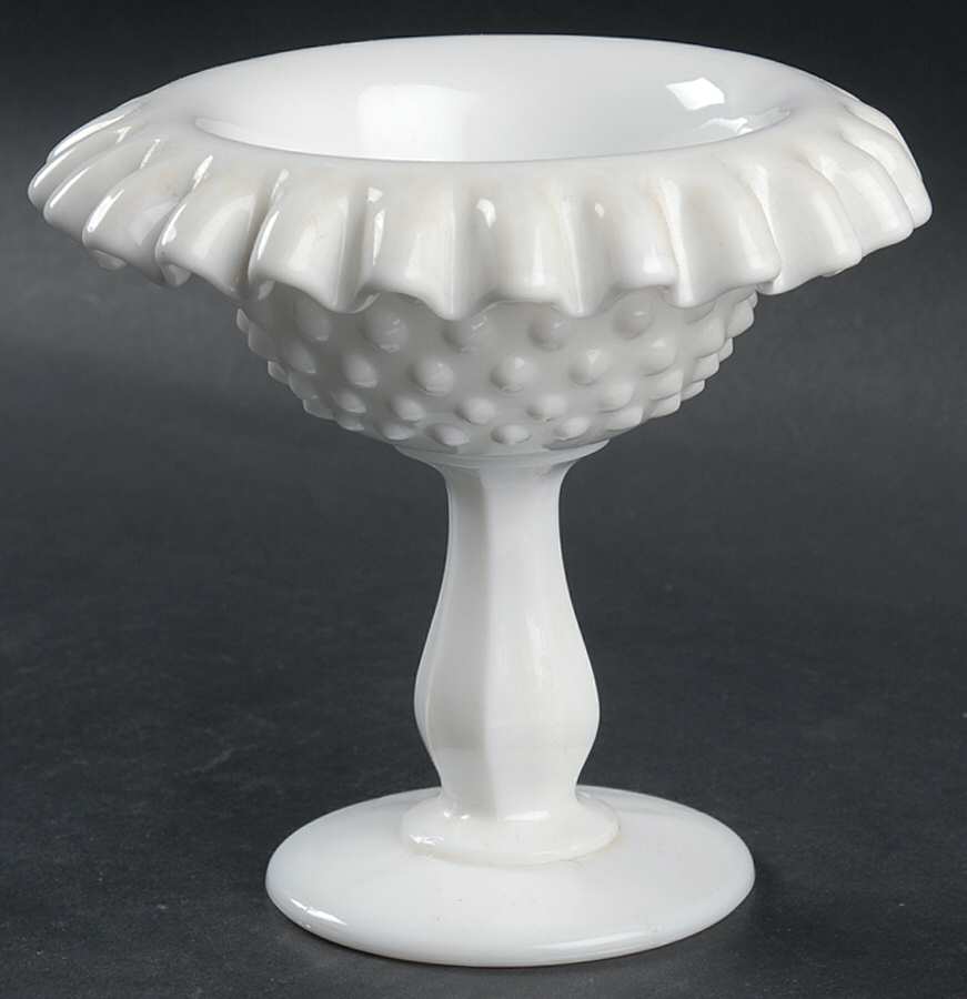 Hobnail Milk Glass Base for (3 Piece) Footed Fairy Lamp by Fenton-1