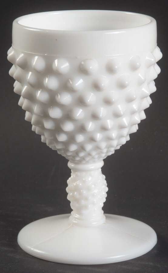 Hobnail Milk Glass Wine Glass by Fenton-1