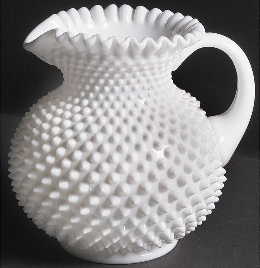 Hobnail Milk Glass 80 Oz Jug by Fenton-1