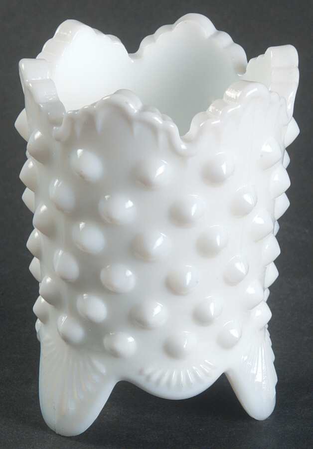 Hobnail Milk Glass Toothpick Holder by Fenton-1