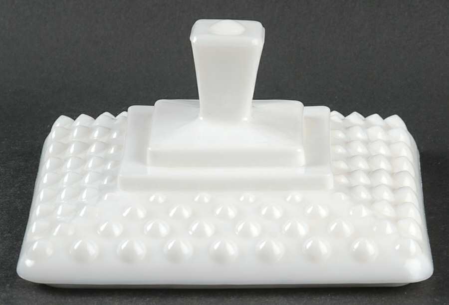 Hobnail Milk Glass Lid for Wedding Bowl by Fenton-1