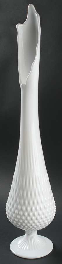 Hobnail Milk Glass #3652 17" To 25" Swung Vase by Fenton-1