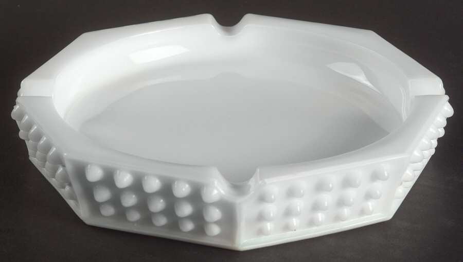 Hobnail Milk Glass Large Octagonal Ashtray by Fenton-1