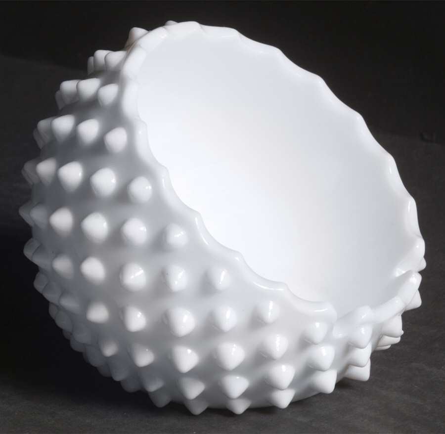 Hobnail Milk Glass Single Ball Ashtray by Fenton-1
