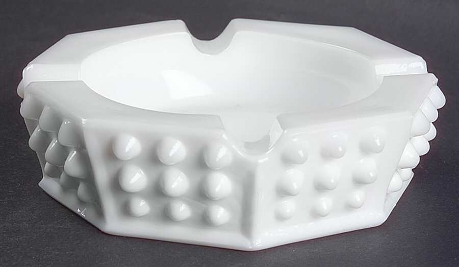 Hobnail Milk Glass Small Octagonal Ashtray by Fenton-1