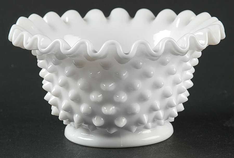 Hobnail Milk Glass Mayonnaise Bowl, Bowl Only by Fenton-1